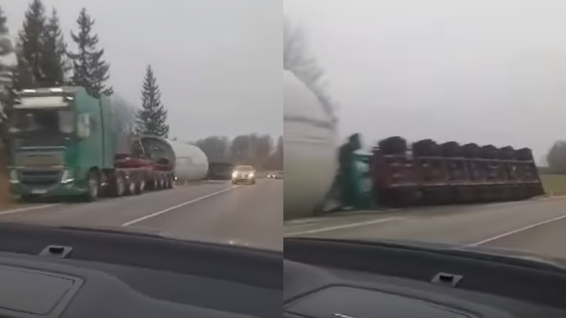 Incidentas kelyje: nulėkė stambiagabaritis krovinys