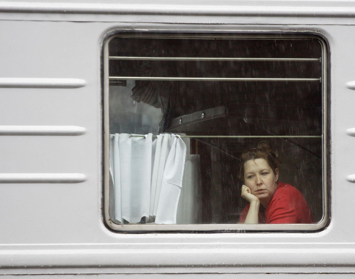 Uždūmintas traukinio vagonas