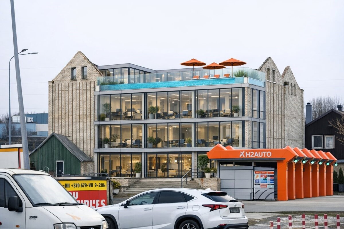 Vietoj buvusio prekybos centro – modernūs biurai ir viešoji pirtis