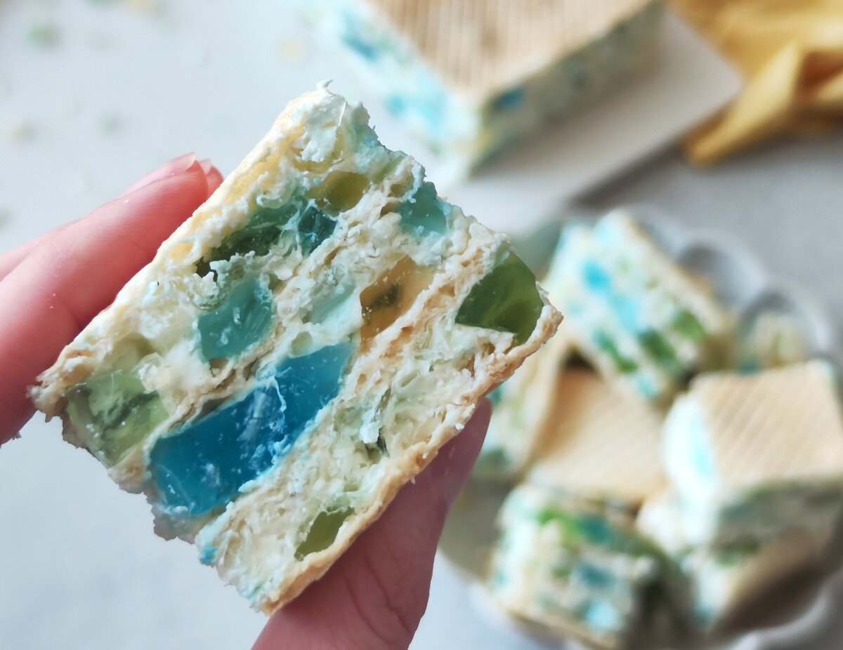 Vaflinis želė tortas